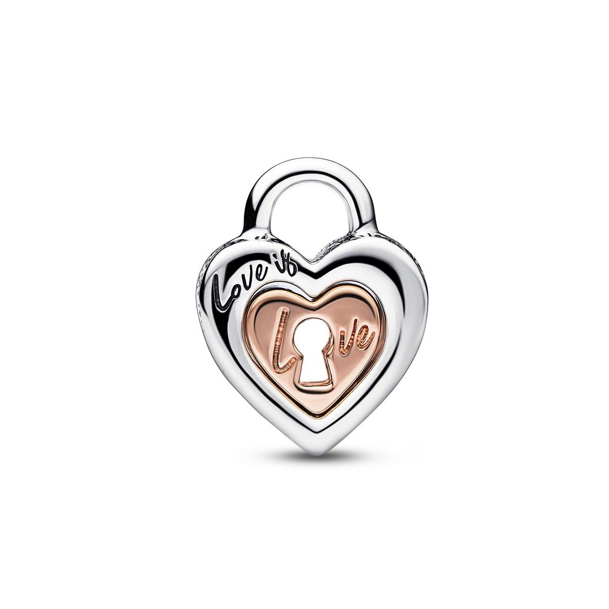 Pandora Two-tone Padlock Splittable Heart Charm 782505C00, exclusief en kwalitatief hoogwaardig. Ontdek nu!