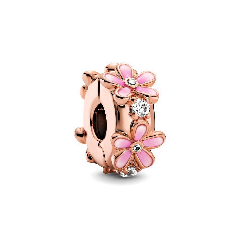 Pandora Pink Daisy Spacer Clip Charm 788809C01, exclusief en kwalitatief hoogwaardig. Ontdek nu!