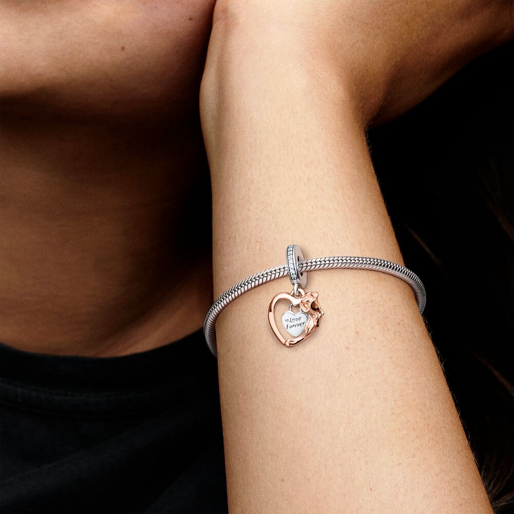 Pandora Heart & Rose Flower bedel 789290C01, exclusief en kwalitatief hoogwaardig. Ontdek nu!