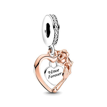 PANDORA Heart & Rose Flower bedel 789290C01