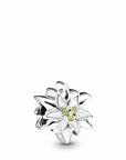 Pandora Edelweiss Bedel - Sterling Zilver met Wit en Geel Emaille - Bergbloem Symbool, exclusief en kwalitatief hoogwaardig. Ontdek nu!
