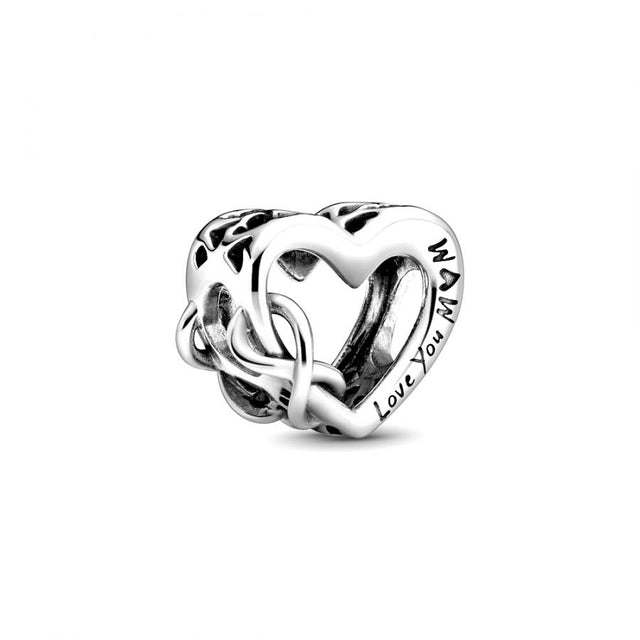 Pandora Oneindig Hart Bedel met Tekst 'Love You Mum' zilver 798825C00