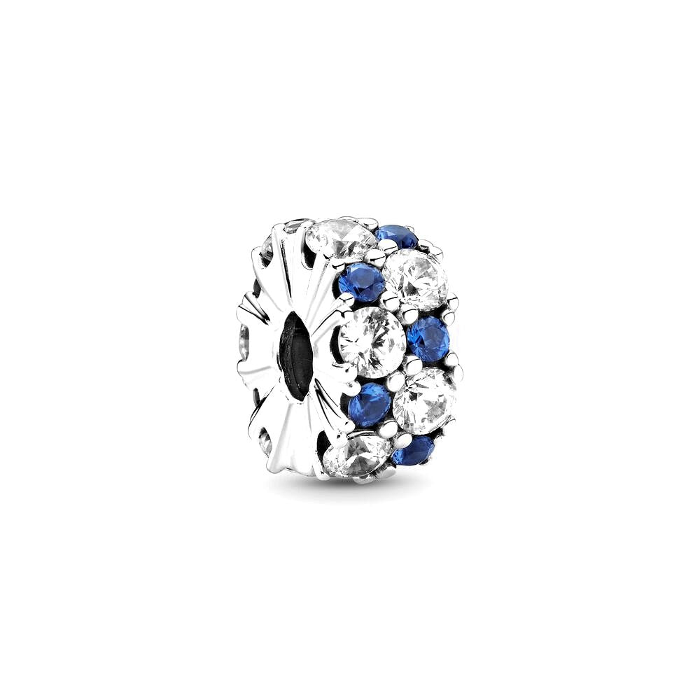 Pandora Fixed clip bedel Clear &amp; Blue Sparkle 799171C01, exclusief en kwalitatief hoogwaardig. Ontdek nu!