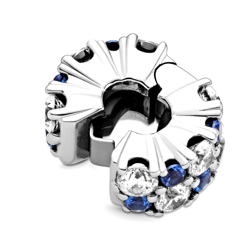 Pandora Fixed clip bedel Clear & Blue Sparkle 799171C01, exclusief en kwalitatief hoogwaardig. Ontdek nu!