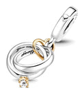 Pandora Two-tone Wedding Rings Dangle Charm 799319C01, exclusief en kwalitatief hoogwaardig. Ontdek nu!