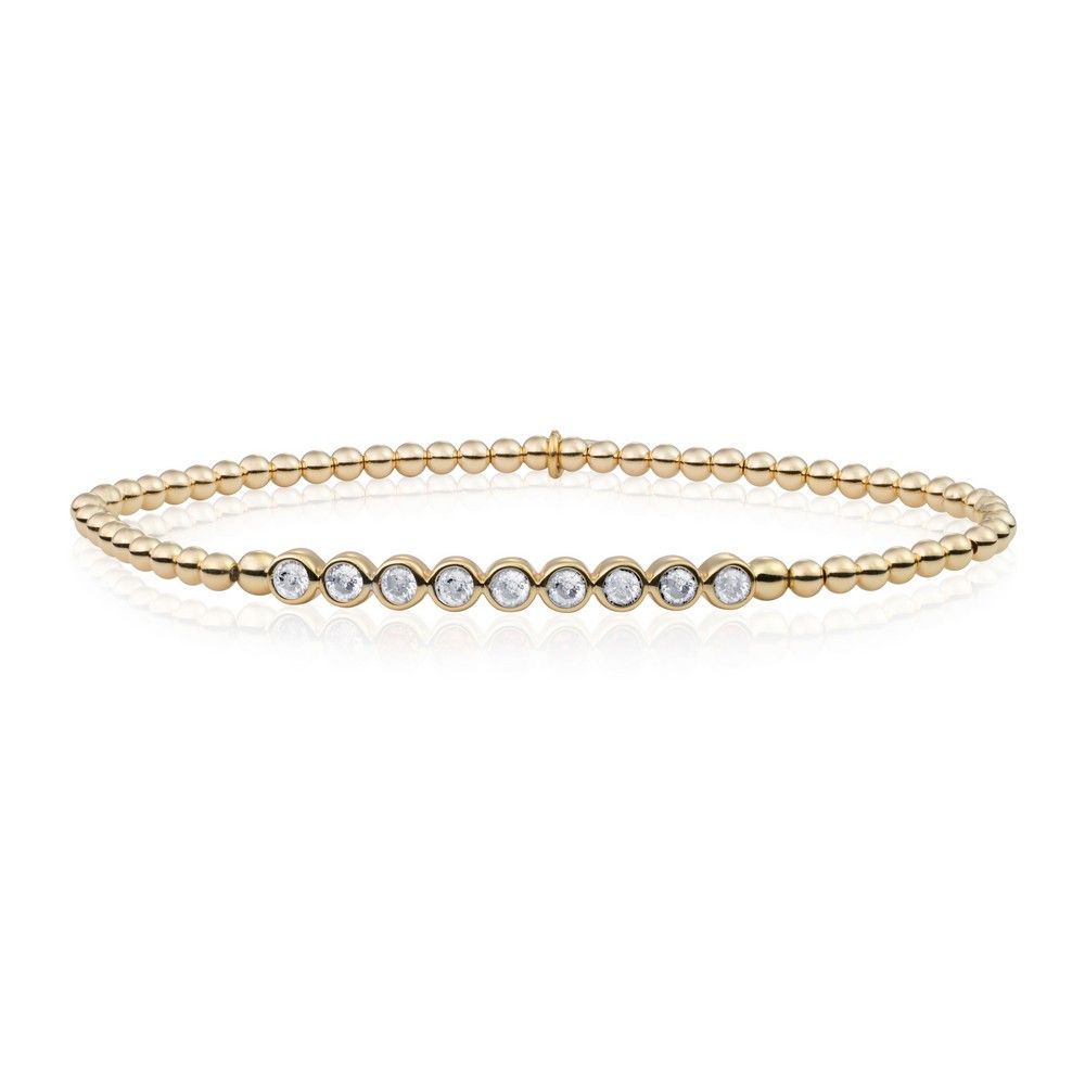 Sparkling Jewels armband Gold - White Flame CZ tube, exclusief en kwalitatief hoogwaardig. Ontdek nu!