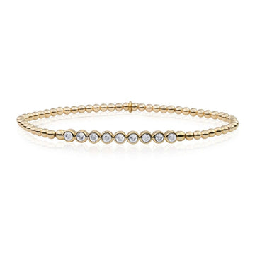 Sparkling Jewels armband Gold - White Flame CZ tube, exclusief en kwalitatief hoogwaardig. Ontdek nu!