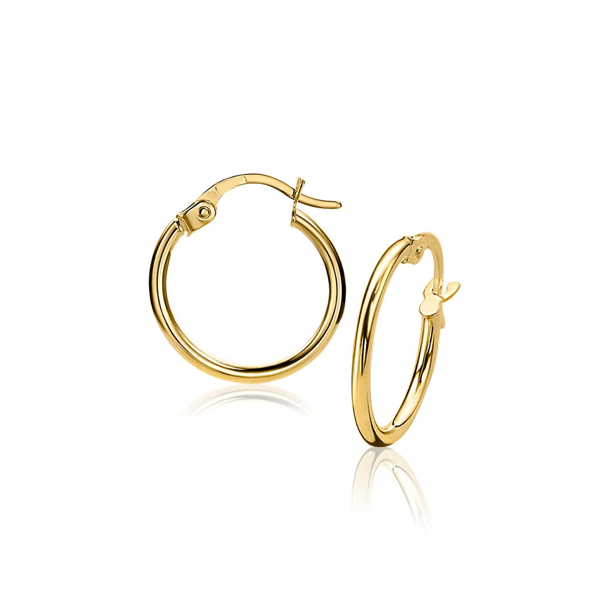 Zinzi Gold 14 karaat gouden oorringen ronde buis 15 x 1,5mm ZGO127, exclusief en kwalitatief hoogwaardig. Ontdek nu!