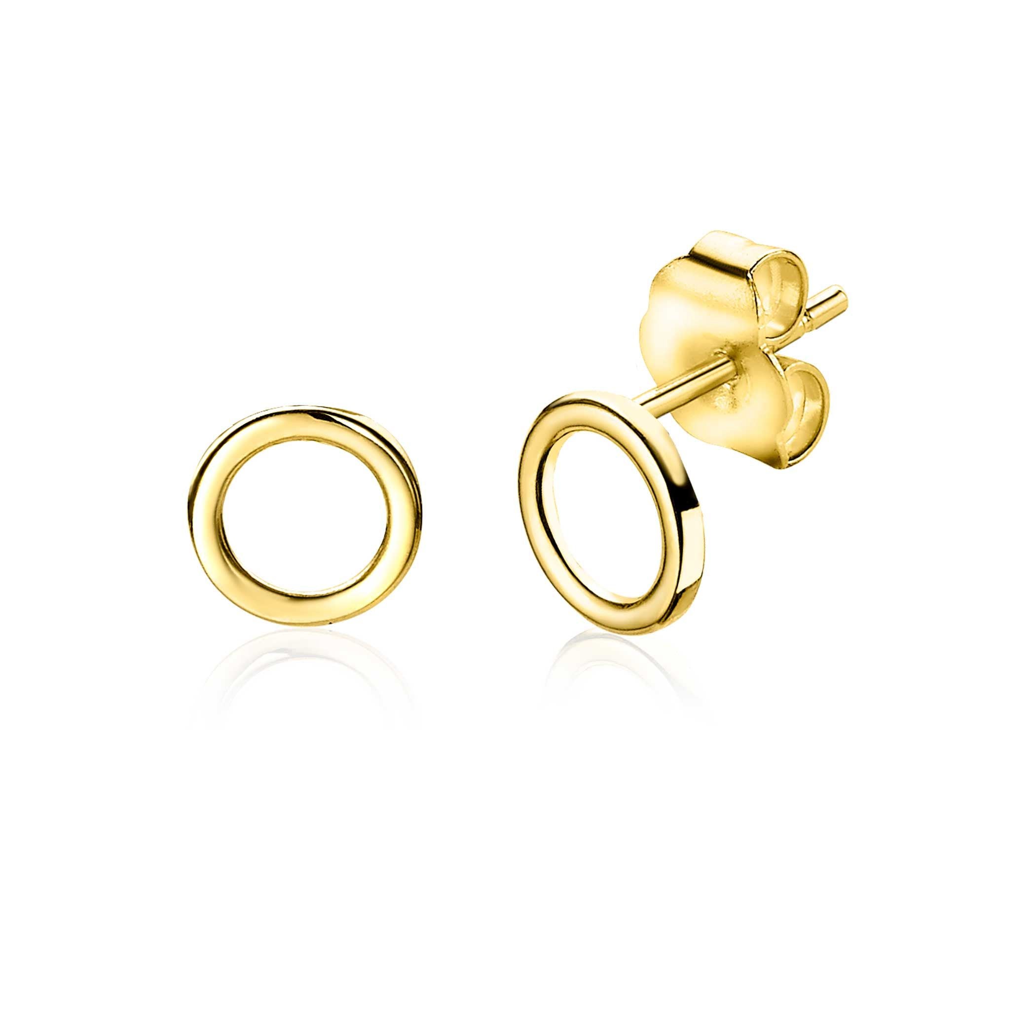ZINZI 14K Gouden Oorknoppen ZGO163 zilver oorbellen