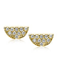Zinzi Gold 14 karaat gouden oorknoppen halve maan wit zirconia ZGO220, exclusief en kwalitatief hoogwaardig. Ontdek nu!