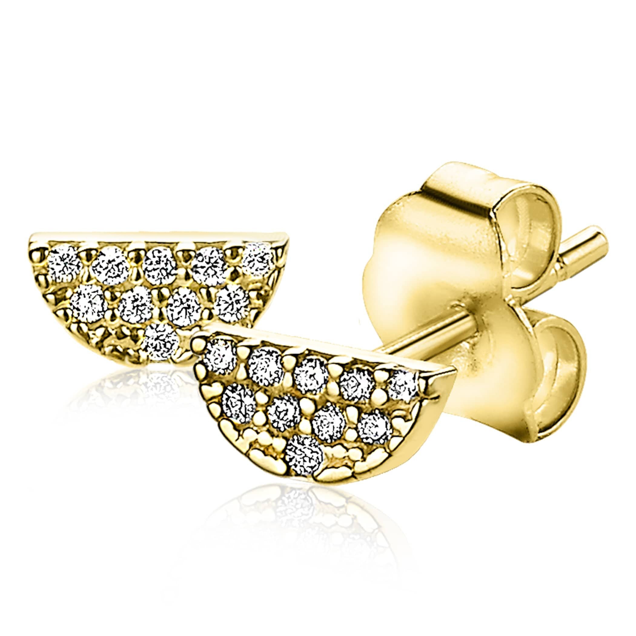 ZINZI 14K Gouden Oorknoppen met Witte Zirkonia ZGO220 oorbellen