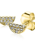 Zinzi Gold 14 karaat gouden oorknoppen halve maan wit zirconia ZGO220, exclusief en kwalitatief hoogwaardig. Ontdek nu!