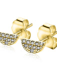 Zinzi Gold 14 karaat gouden oorknoppen halve maan wit zirconia ZGO220, exclusief en kwalitatief hoogwaardig. Ontdek nu!