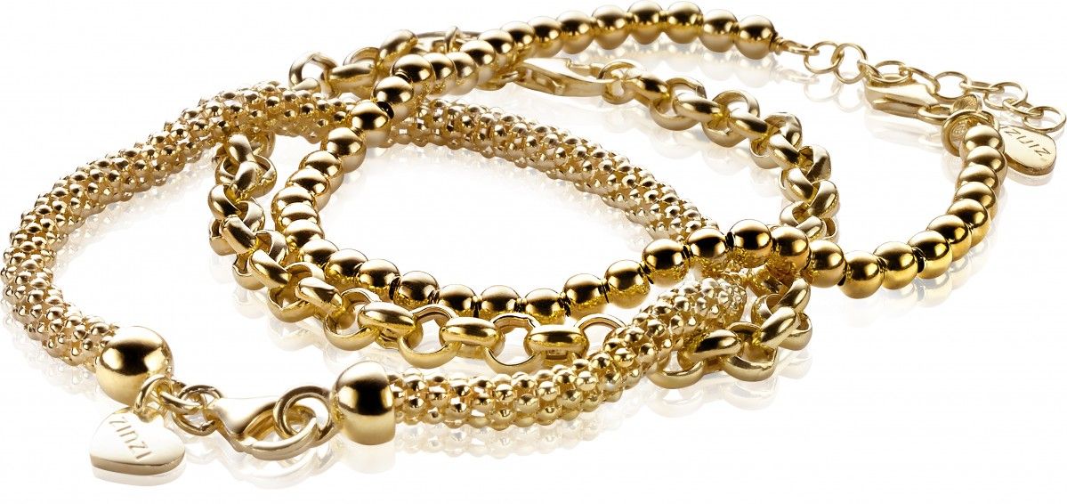 Zinzi zilveren armband goud verguld ZIA1009G (Lengte 19cm), exclusief en kwalitatief hoogwaardig. Ontdek nu!