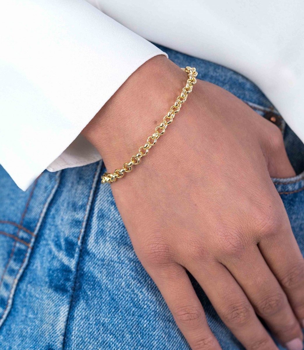 ZINZI Verguld Zilveren Armband 19cm - ZIA1009G