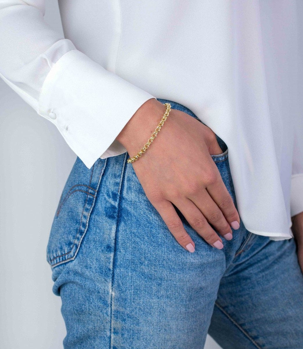ZINZI Verguld Zilveren Armband 19cm - ZIA1009G