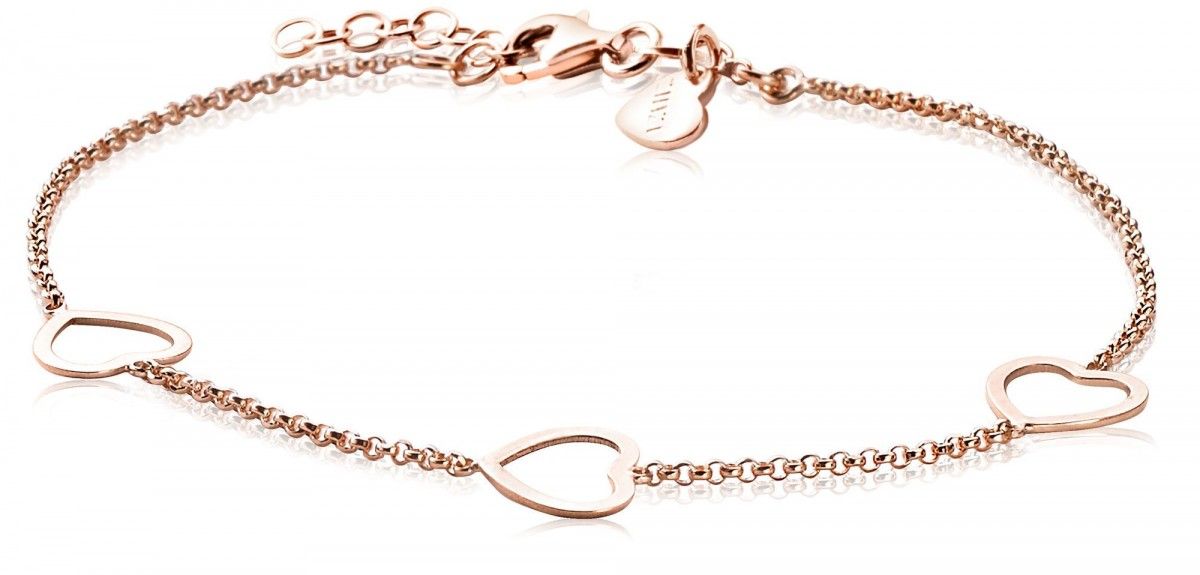 Zinzi zilveren armband rosé verguld hart 17-20cm ZIA1188R, exclusief en kwalitatief hoogwaardig. Ontdek nu!