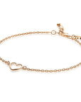 Zinzi zilveren armband rose verguld met open hartje ZIA1420R, exclusief en kwalitatief hoogwaardig. Ontdek nu!