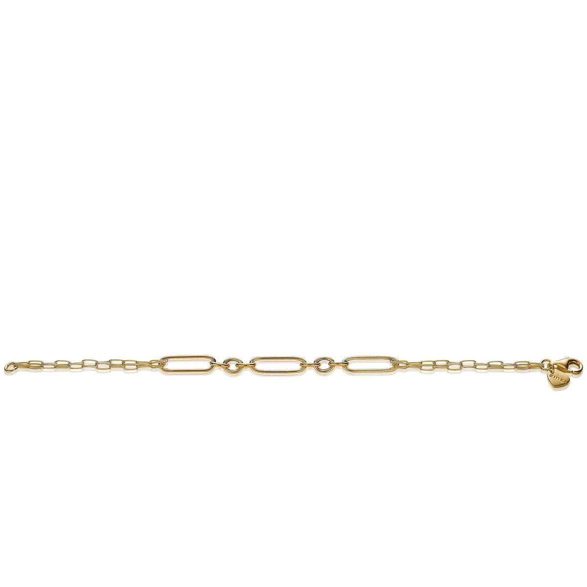 Zinzi zilveren armband in 14K geel verguld waarbij diverse trendy schakels zijn gecombineerd ZIA1991G, exclusief en kwalitatief hoogwaardig. Ontdek nu!