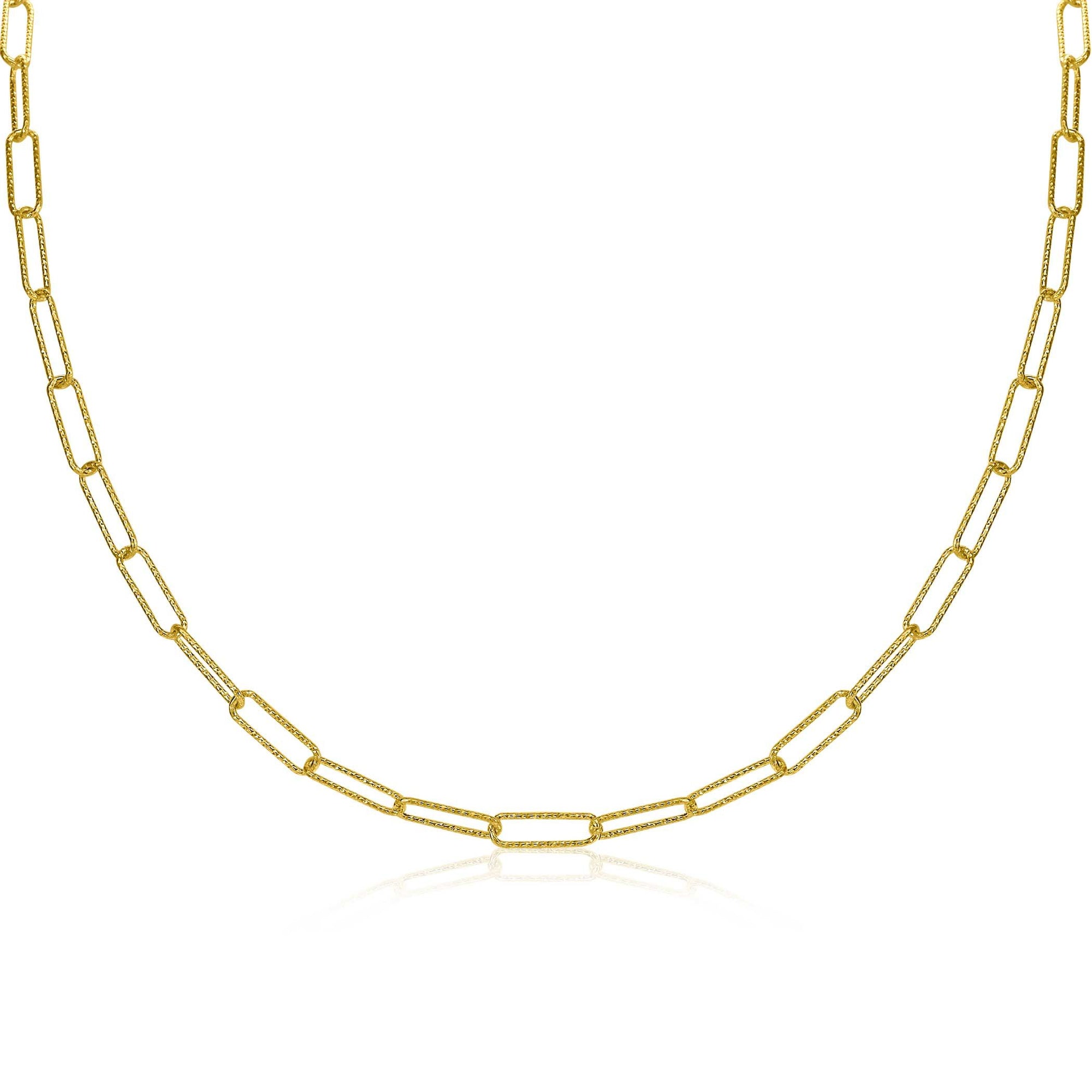 Zinzi zilveren ketting 45cm in 14K geel verguld met trendy paperclip schakels van 3,4mm breed ZIC1992G, exclusief en kwalitatief hoogwaardig. Ontdek nu!