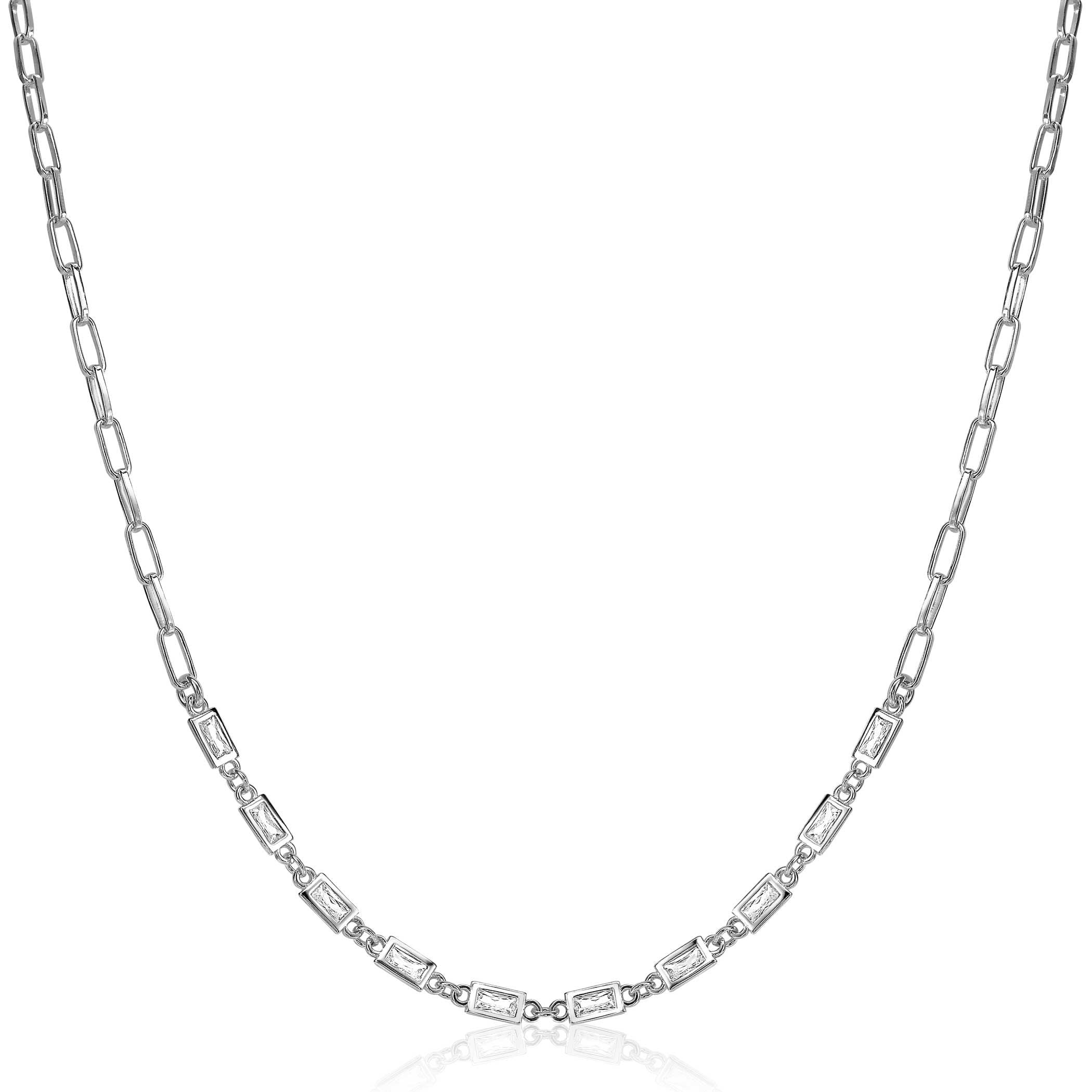 ZINZI Zilveren Ketting met Witte Zirkonia - ZIC1993