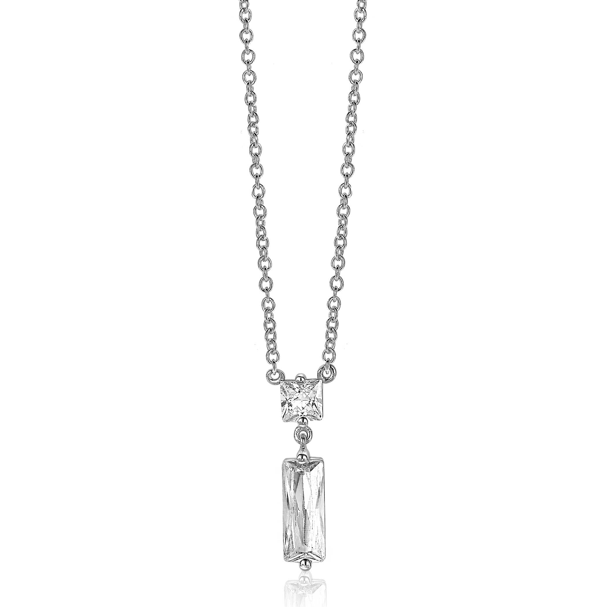 ZINZI Zilveren Ketting met Witte Zirkonia - ZIC2056