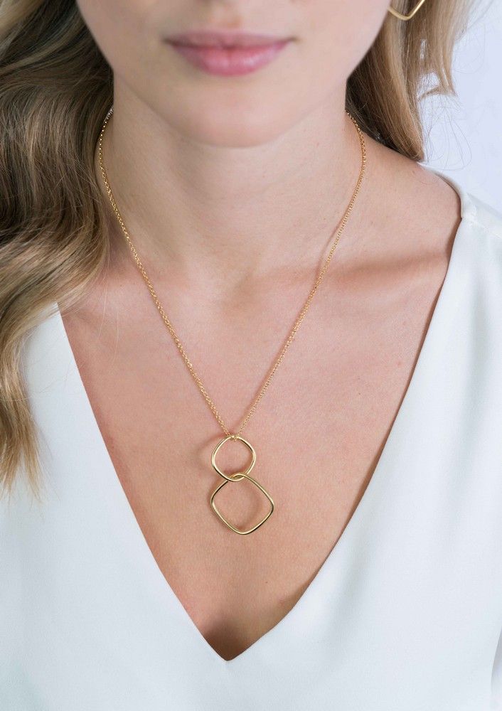 Zinzi zilveren collier 60 cm in 14K geel verguld grote vierkante hangers ZIC2096G, exclusief en kwalitatief hoogwaardig. Ontdek nu!