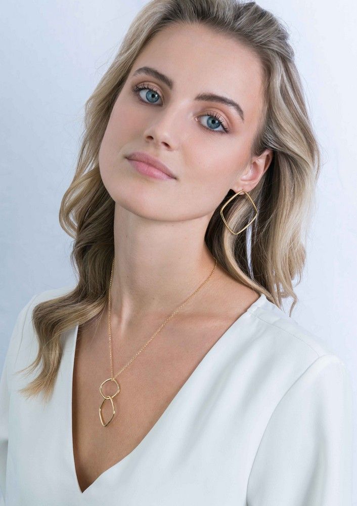 Zinzi zilveren collier 60 cm in 14K geel verguld grote vierkante hangers ZIC2096G, exclusief en kwalitatief hoogwaardig. Ontdek nu!