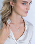 Zinzi zilveren luxe bicolor collier met staafje ruit witte zirkonia's 42-44cm ZIC2121, exclusief en kwalitatief hoogwaardig. Ontdek nu!