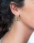 Zinzi zilveren oorbedels geelverguld 7mm rond groen ZICH1486GG, exclusief en kwalitatief hoogwaardig. Ontdek nu!