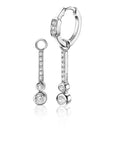Zinzi zilveren oorbedels staafje 23mm met witte Zirkonia's ZICH1954, exclusief en kwalitatief hoogwaardig. Ontdek nu!