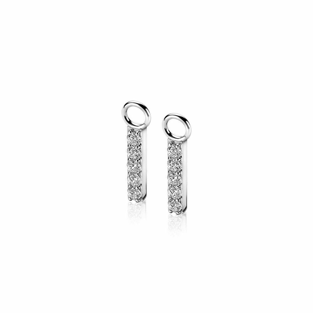 Zinzi zilveren oorbedels 21,5 mm staafje zirkonia ZICH2142, exclusief en kwalitatief hoogwaardig. Ontdek nu!