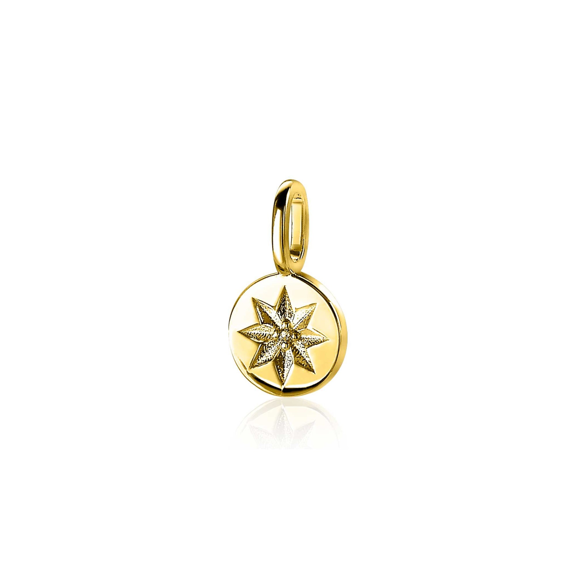 Zinzi zilveren ronde hanger geel verguld zonnetje ZIH2068G, exclusief en kwalitatief hoogwaardig. Ontdek nu!