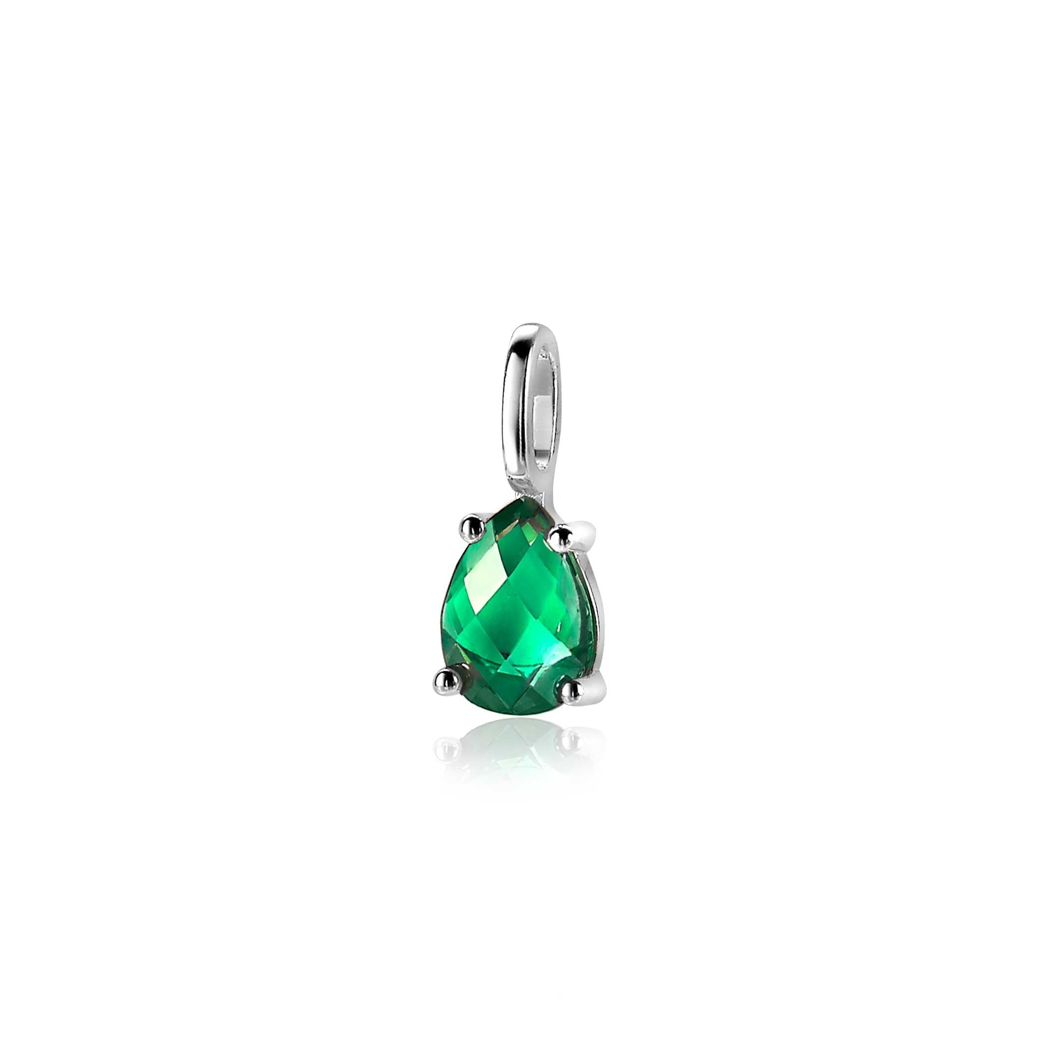 ZINZI Zilveren Hanger met Groene Zirkonia - ZIH2070GR