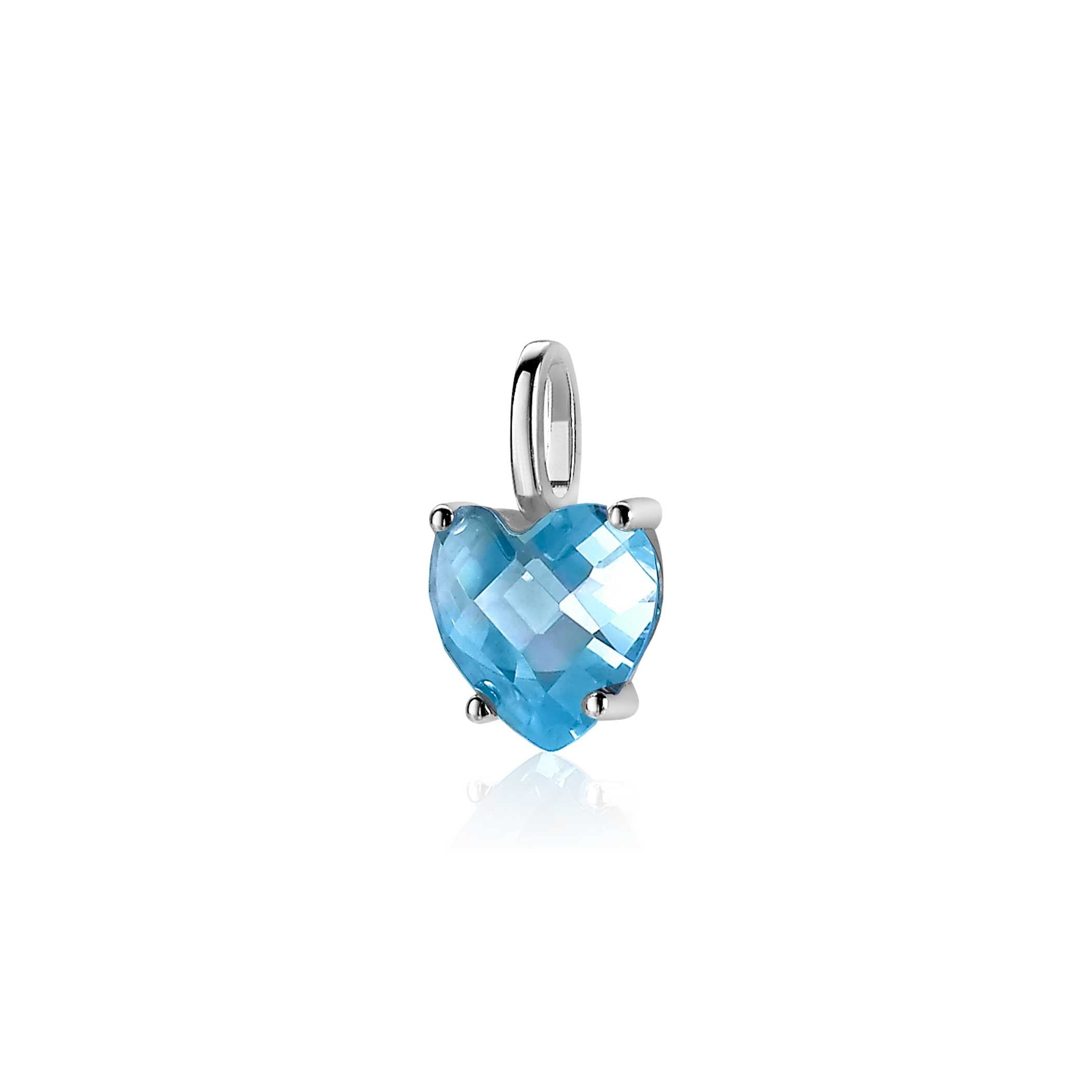 ZINZI Zilveren Hanger met Blauwe Zirkonia - ZIH2071T