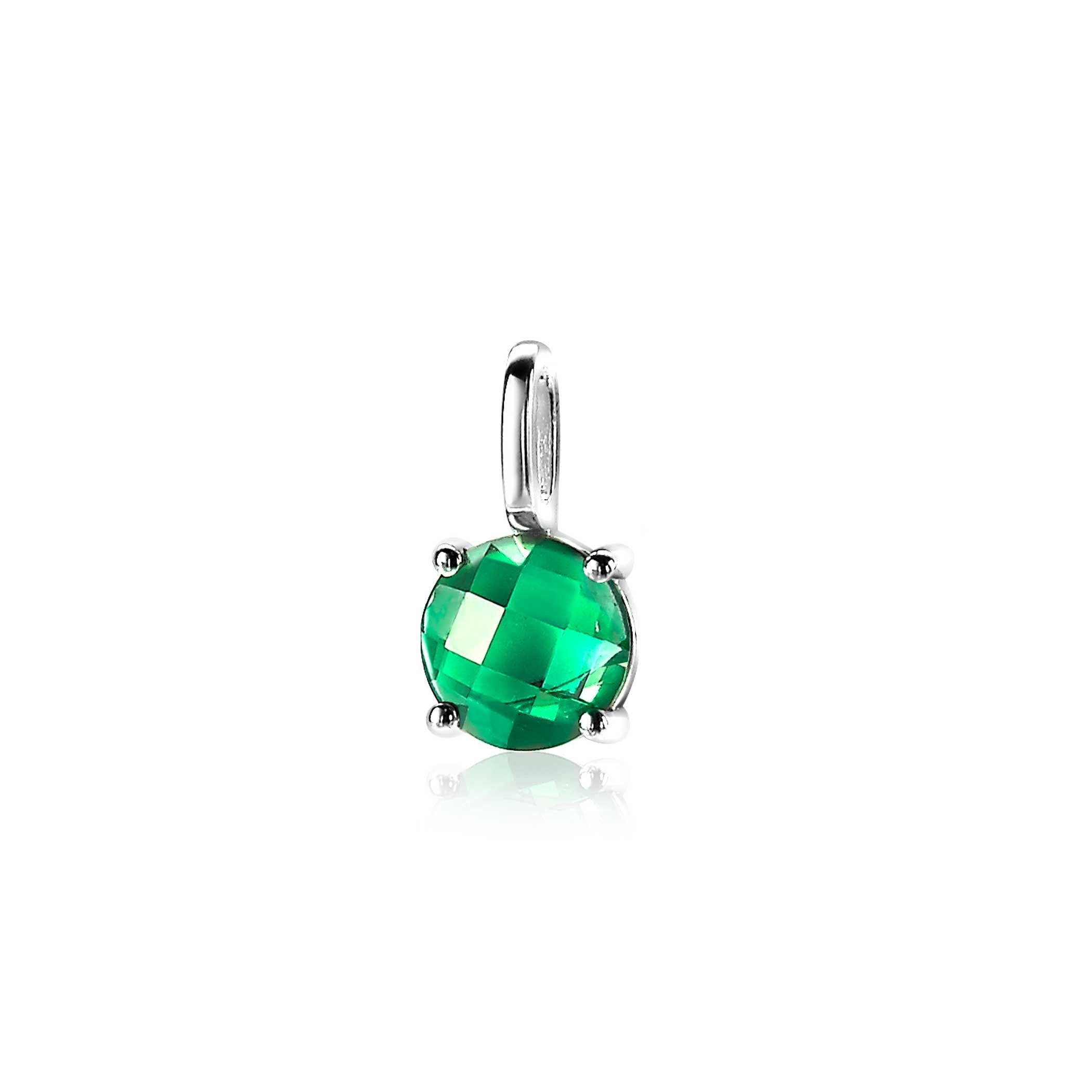 ZINZI Zilveren Hanger met Groene Zirkonia - ZIH2072GR