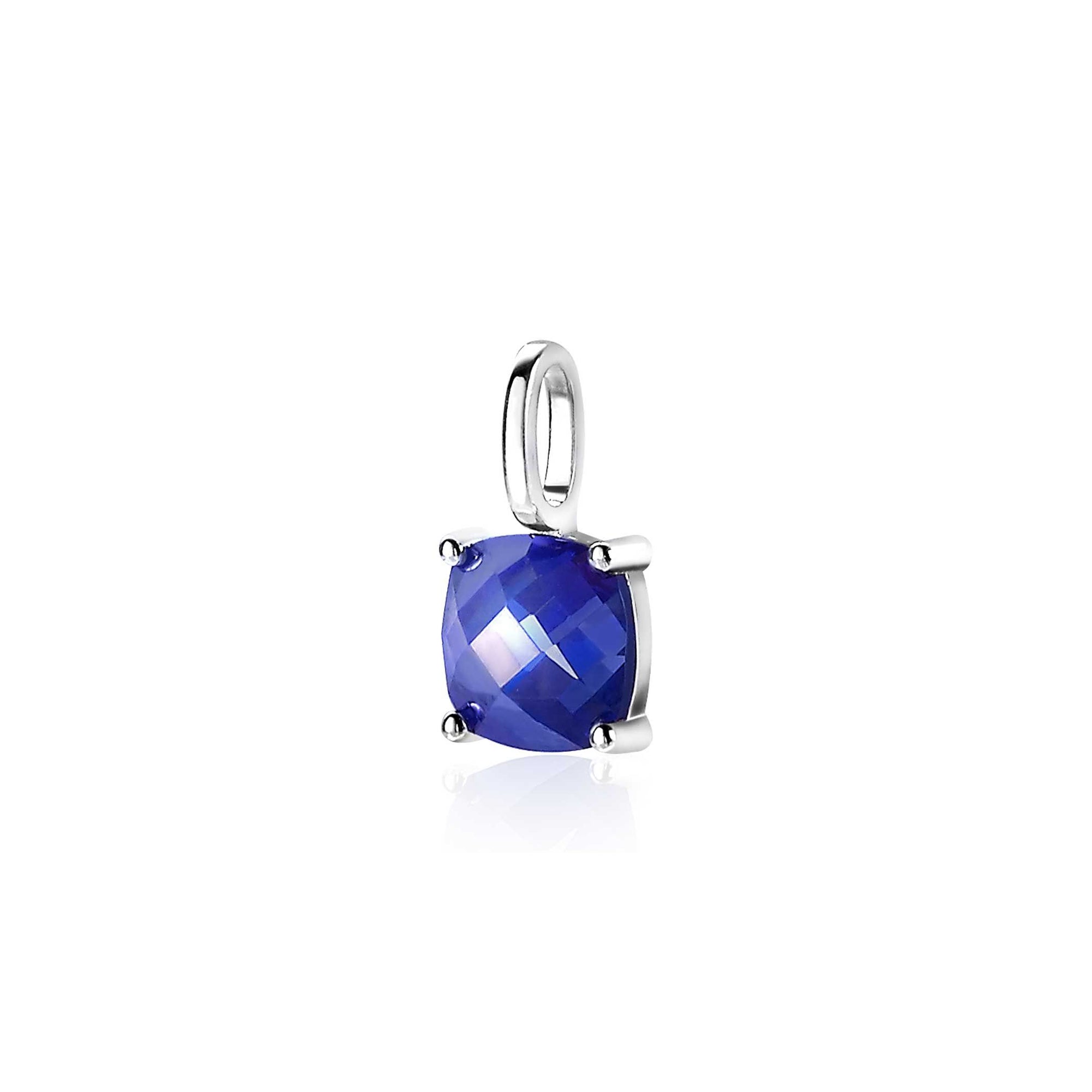 Zinzi zilveren hanger vierkant donkerblauw ZIH2073B, exclusief en kwalitatief hoogwaardig. Ontdek nu!