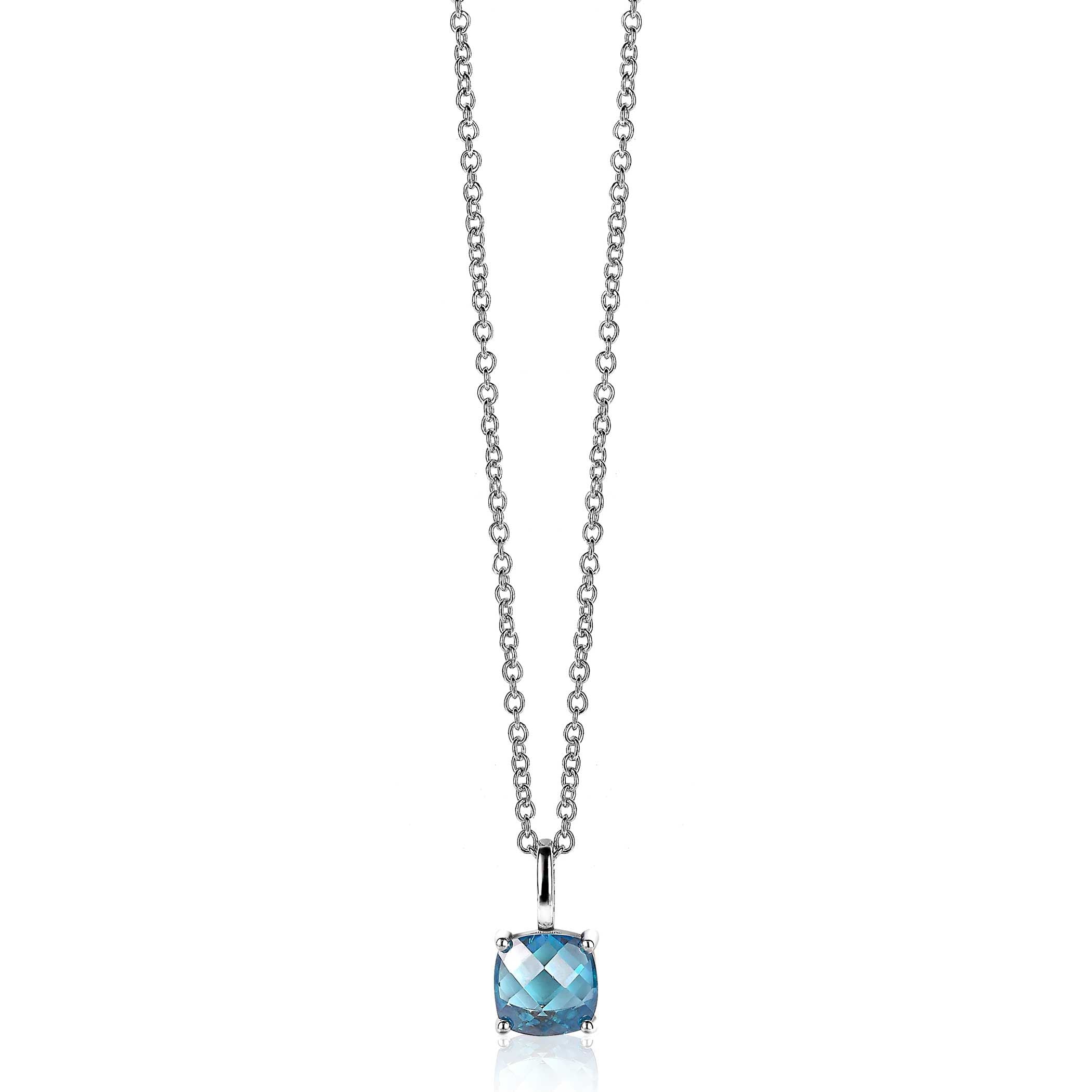 ZINZI Zilveren Hanger met Blauwe Zirkonia - ZIH2073T