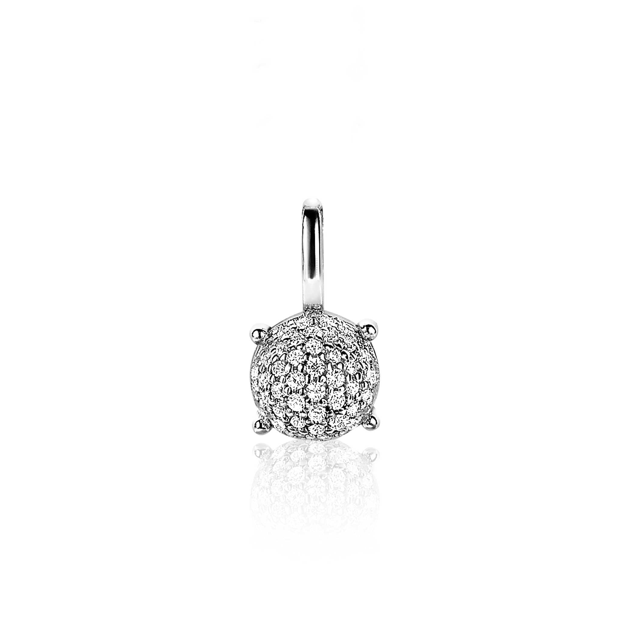 ZINZI Zilveren Hanger met Witte Zirkonia - ZIH2074