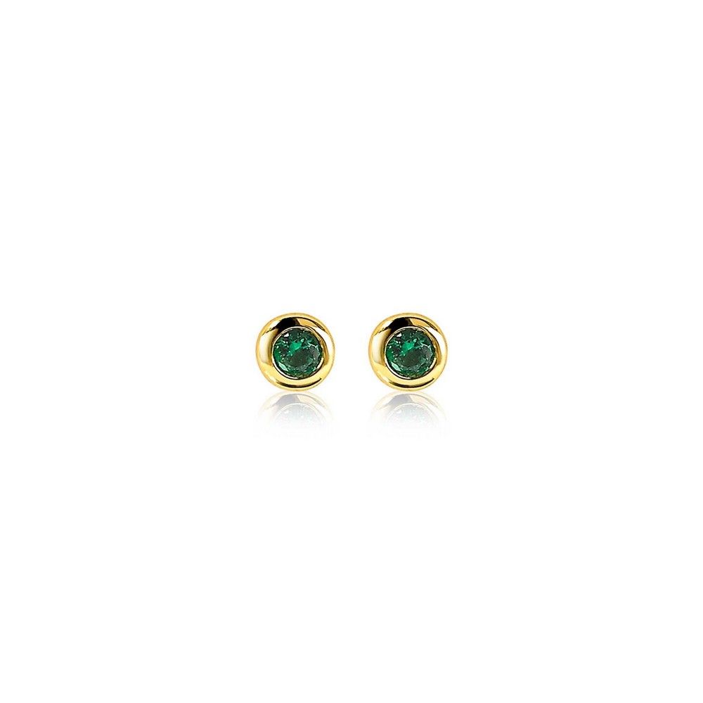 Zinzi zilveren oorknopjes groen zirkonia glad 4mm geel verguld ZIO1177GG, exclusief en kwalitatief hoogwaardig. Ontdek nu!