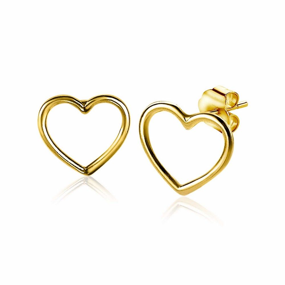 Zinzi zilveren oorknoppen 14K geelverguld open hart 8mm ZIO1630G, exclusief en kwalitatief hoogwaardig. Ontdek nu!