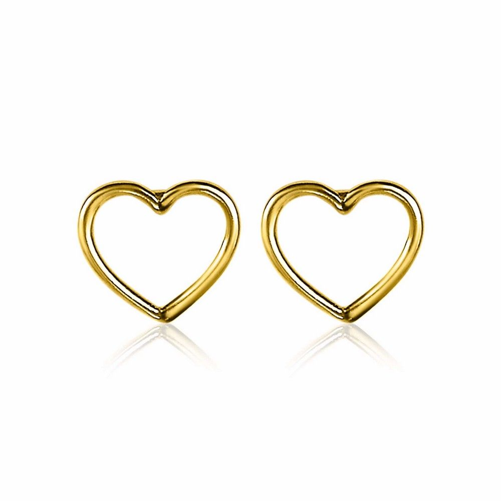 Zinzi zilveren oorknoppen 14K geelverguld open hart 8mm ZIO1630G, exclusief en kwalitatief hoogwaardig. Ontdek nu!