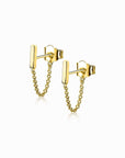 Zinzi zilveren oorknoppen 14K geel verguld met ketting staaf ZIO1688G, exclusief en kwalitatief hoogwaardig. Ontdek nu!