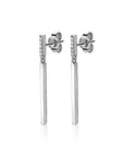 Zinzi zilveren oorhangers staafjes wit 35mm ZIO1832, exclusief en kwalitatief hoogwaardig. Ontdek nu!