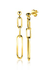 Zinzi zilveren oorhangers 45mm in 14K geel verguld met ovale closed for ever schakels ZIO1990G, exclusief en kwalitatief hoogwaardig. Ontdek nu!