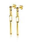 Zinzi zilveren oorhangers 45mm in 14K geel verguld met ovale closed for ever schakels ZIO1990G, exclusief en kwalitatief hoogwaardig. Ontdek nu!