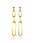 Zinzi zilveren oorhangers 45mm in 14K geel verguld met ovale closed for ever schakels ZIO1990G, exclusief en kwalitatief hoogwaardig. Ontdek nu!