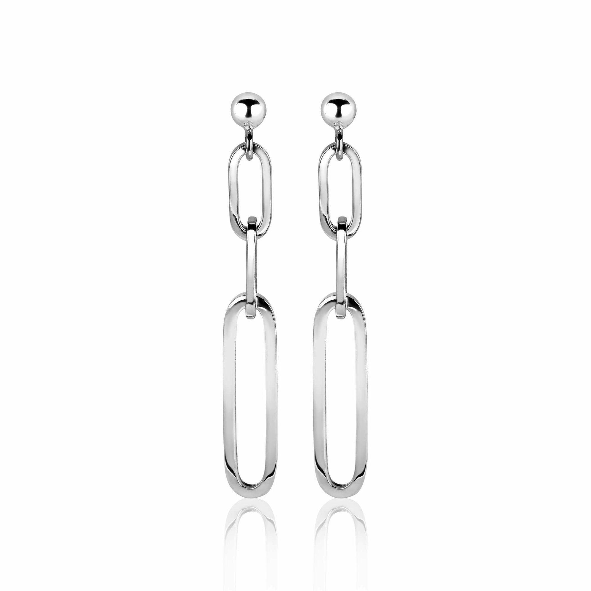 Zinzi zilveren oorhangers 45mm met ovale closed for ever schakels ZIO1990, exclusief en kwalitatief hoogwaardig. Ontdek nu!