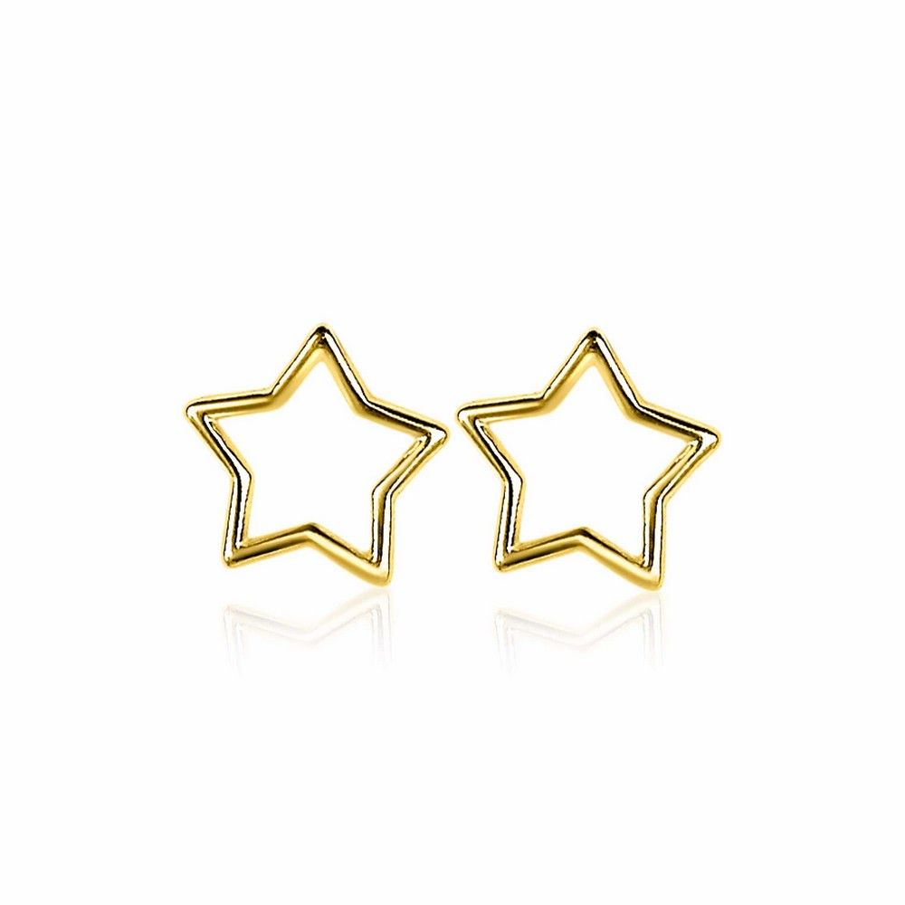 Zinzi zilveren oorknoppen 14K geelverguld open ster 8mm ZIO2092G, exclusief en kwalitatief hoogwaardig. Ontdek nu!
