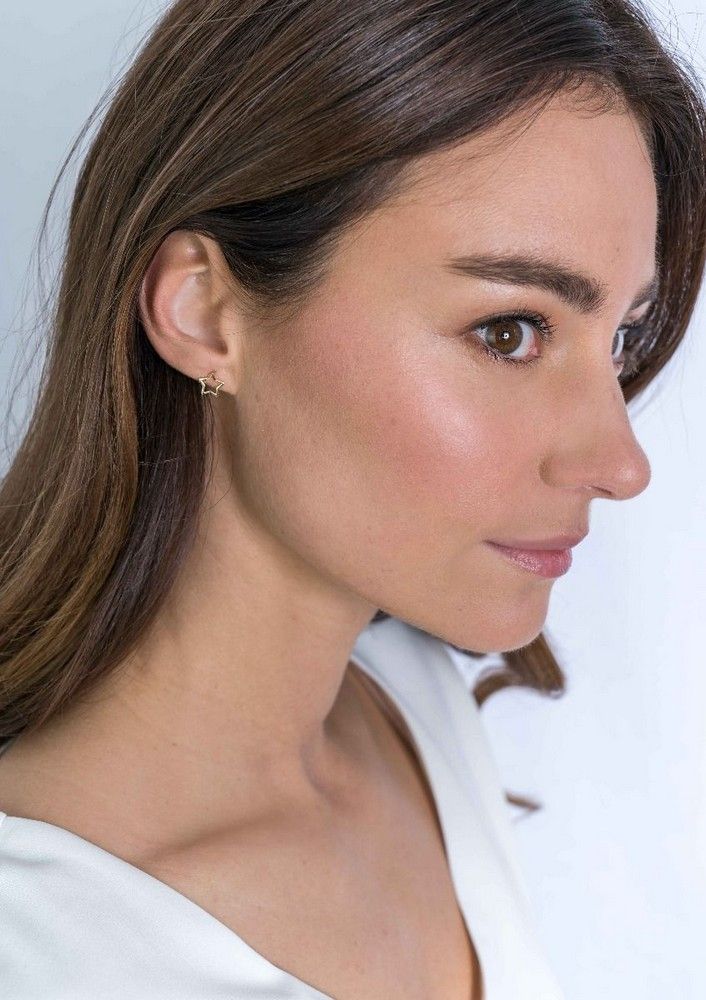 Zinzi zilveren oorknoppen 14K geelverguld open ster 8mm ZIO2092G, exclusief en kwalitatief hoogwaardig. Ontdek nu!